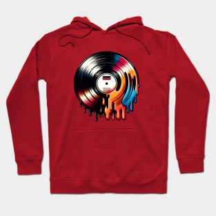 Surreal Melting Vinyl T-Shirt: Abstract Music Lover Tee Hoodie